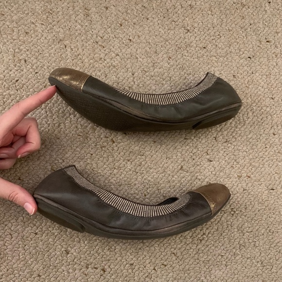 Women’s Tory Burch Gabby Ballet Flats, 11, Brown, Gold - Picture 9 of 12